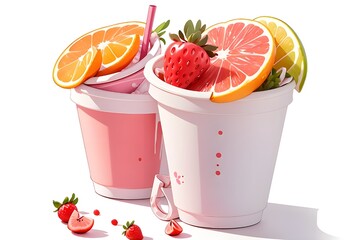 Citrus Strawberry Smoothie Cups