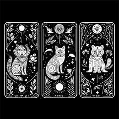 Fototapeta premium animal tarot design card