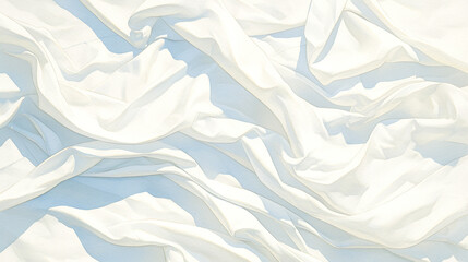 Obraz premium 皺の寄った真っ白なシーツのイラスト背景