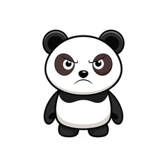 Cute Angry Panda Vector. Animal Nature Icon Concept Isolated Premium Vector.