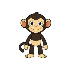 Cute Monkey Vector. Animal Nature Icon Concept Isolated Premium Vector.