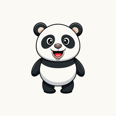 Naklejka premium Cute Panda Vector. Animal Nature Icon Concept Isolated Premium Vector.