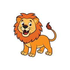 Cute Lion Vector. Animal Nature Icon Concept Isolated Premium Vector.