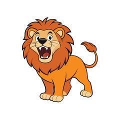 Cute Lion Vector. Animal Nature Icon Concept Isolated Premium Vector.