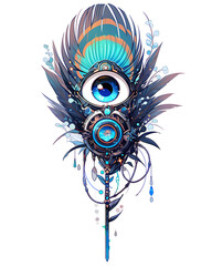 Peacock Feather mechanical cyborg 