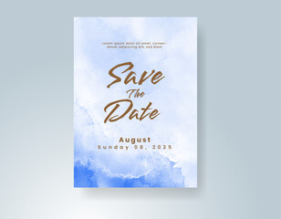 Wedding invitation with abstract watercolor background