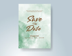 Wedding invitation with abstract watercolor background