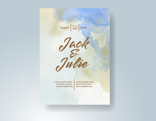 Wedding invitation with abstract watercolor background