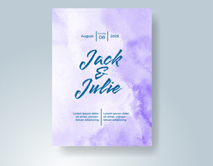 Wedding invitation with abstract watercolor background
