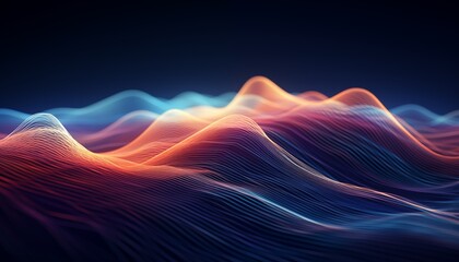 abstract background with glowing lines, wave, digital, curve