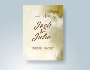 Wedding invitation with abstract watercolor background