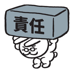 メガネをかけた先生風のうさぎのキャラ素材