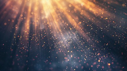 Abstract Background with Golden Lights and Bokeh
