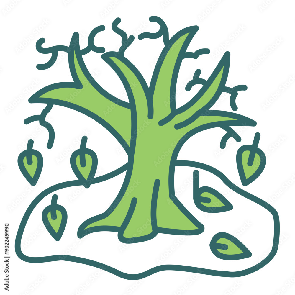 Poster deciduous trees icon