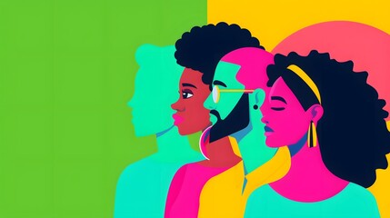 Connecting Cultures - Global Unity in Cultural Exchange Program Flat Design Cartoon Illustration with Triadic Color Scheme