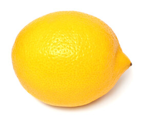 One lemon macro isolated on white background