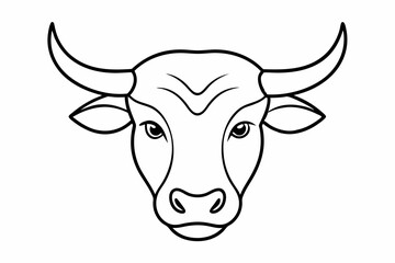 
Bull head line art, Cow Head Line Art Vector
