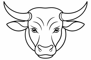 
Bull head line art, Cow Head Line Art Vector

