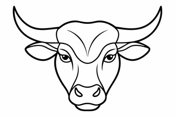 
Bull head line art, Cow Head Line Art Vector

