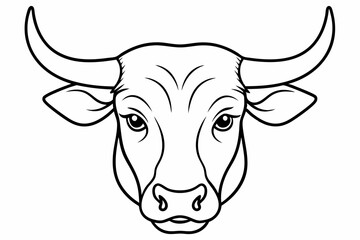 
Bull head line art, Cow Head Line Art Vector
