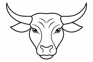 
Bull head line art, Cow Head Line Art Vector
