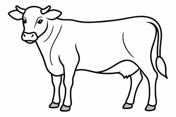 cow line art vector illustration	
