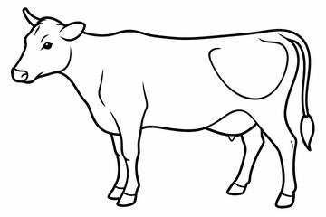 cow line art vector illustration	
