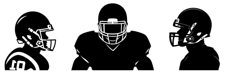 American football  profile silhouette