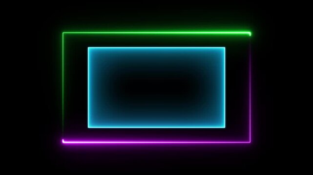  Neon shine rectangle icon animation. A rectangle icon typically features a simple, flat shape with four right angles and opposite sides of equal length, often used in UI design .






