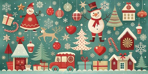 Christmas images retro background