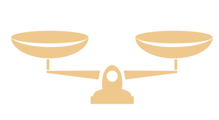 シンプルな形のフラットスタイルの天秤、測りのベクターイラスト