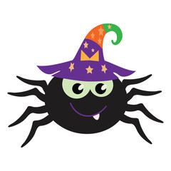 Cute Halloween spider vector cartoon illustration