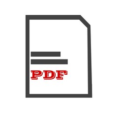 pdf vector icon, . PDF symbol Flat vector sign isolated on white background. Simple vector illustration for graphic and web design.