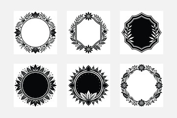 Vintage Inspired Frames Silhouette Set for Art Projects
