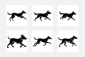Playful Dog Silhouette Designs for Kids Rooms
