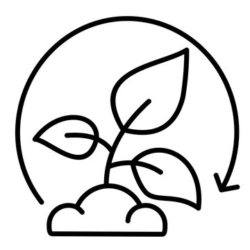 plant growing in soil with circular arrow clip art preview