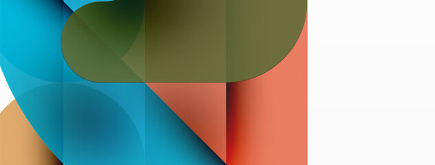 Minimal round shapes geometric abstract background. Circle design. Trendy techno business template for wallpaper, banner, background or landing