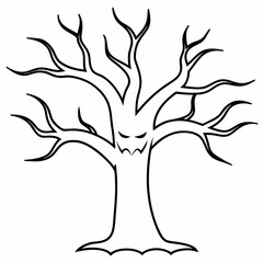 Halloween tree Silhouette Vector illustration

