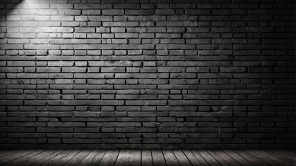 Fototapeta premium grey brick wall with grungy texture and spotlight for background