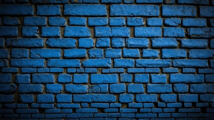 blue brick wall with grungy texture for background