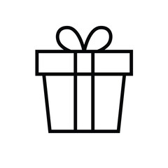 gift box icon, outline style editable