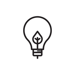 lightbulb with leaf logo icon