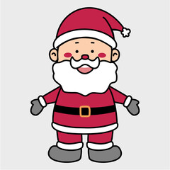 Christmas vector Illustration cartoon of santa claus open arm, isolated on light gray background