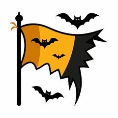 Spooky flag  Silhouette  Vector  Illustration