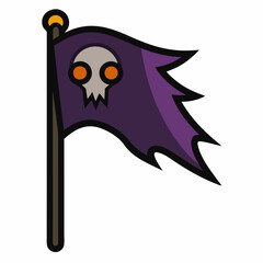 Spooky flag  Silhouette  Vector  Illustration