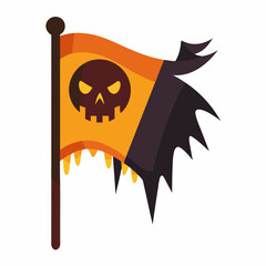 Spooky flag  Silhouette  Vector  Illustration