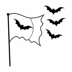 Spooky flag  Silhouette  Vector  Illustration
