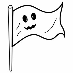Spooky flag  Silhouette  Vector  Illustration