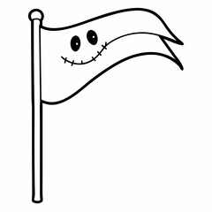 Spooky flag  Silhouette  Vector  Illustration