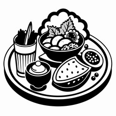 Vegetarian  Silhouette Vector Illustration